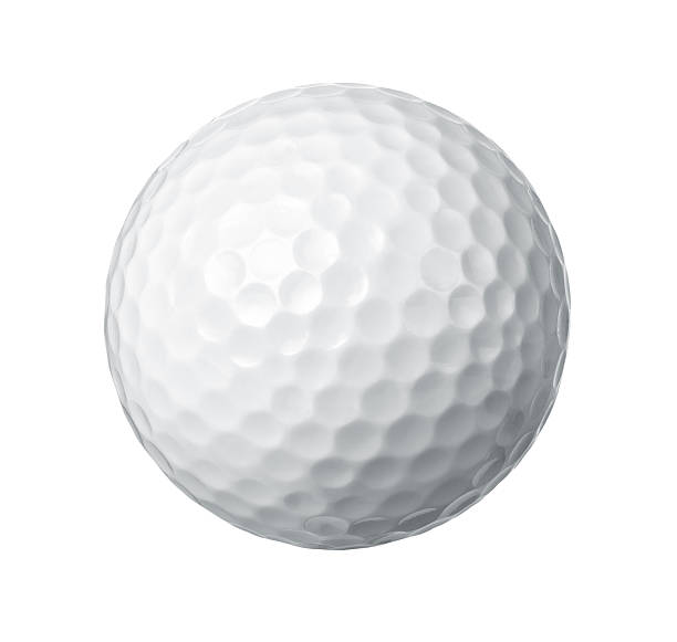 Golf ball Close up of a golf ball isolated on white background sports ball stock pictures, royalty-free photos & images