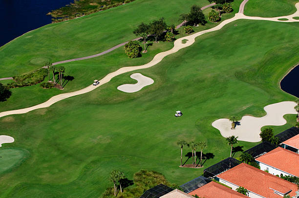 Golf Course A golf course in Florida. Taken by helicopter. naples stock pictures, royalty-free photos & images