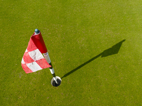 Practice flag on putting area of golf