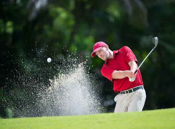 Golfer Playing Shot stock photo
