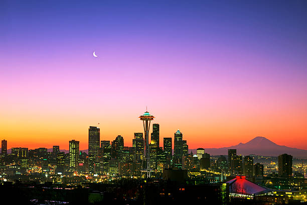 Good Morning America!  mt rainier stock pictures, royalty-free photos & images