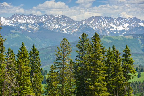 Gore Range Mountains in Summer Colorado USA.  Captured as a 14-bit Raw file. Edited in ProPhoto RGB color space.