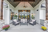 istock Gorgeous deck with comfortable seating to enjoy a lovely evening outside 1272163094