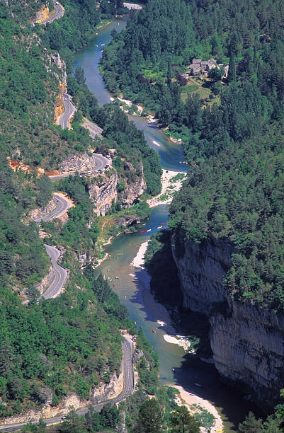 Gorges France. (lozere) gorges of the tarn. gorges du tarn stock pictures, royalty-free photos & images
