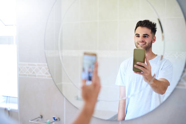 Guy mirror selfies