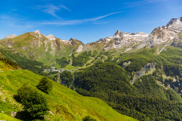 Gourette is a winter sports resort in the French Pyrenees. stock photo