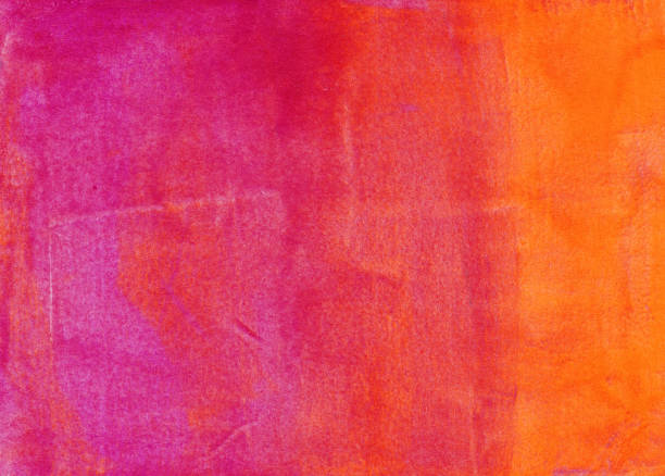 Gradient background of pink orange and yellow An hand painted background. The prominent colors are shades of vibrant shades of yellow, orange and pink There is a slight gradient of color with mottled texture throughout the painting. magenta stock pictures, royalty-free photos & images