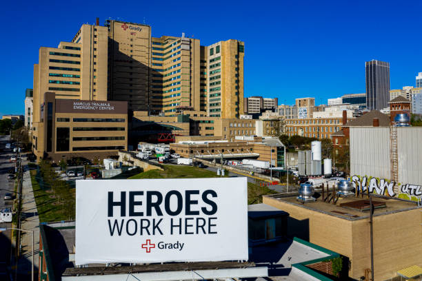 Grady Hospital Atlanta GA - Healthcare Heroes stock photo