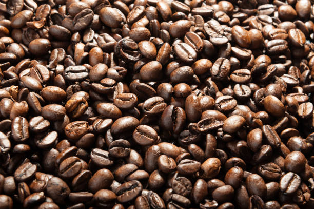 grain coffee close up stock photo