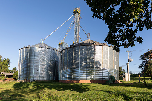 Grain silo on a farm