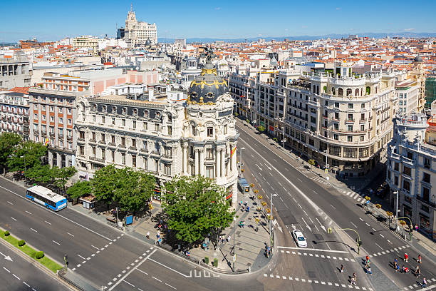 Gran Via Madrid Spain stock photo