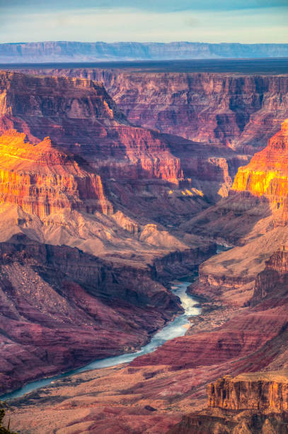 Grand Canyon, Arizona, United states of america. Beautiful Landscape of Grand Canyon from Desert View Point with the Colorado River, Arizona, United states of america. grand canyon national park stock pictures, royalty-free photos & images