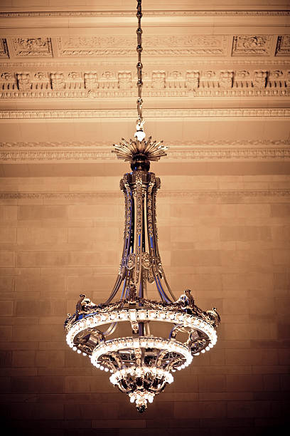 Grand Central Station Chandelier stock photo