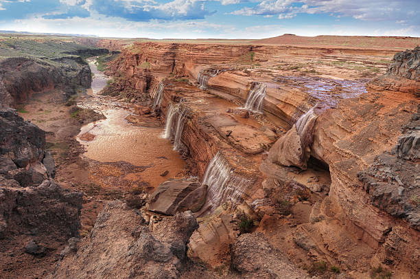 Grand Falls Grand Falls, also known as Chocolate Falls is located on Little Colorado River that runs through the remote Indian reservation in Coconino County, Arizona, USA flagstaff arizona stock pictures, royalty-free photos & images