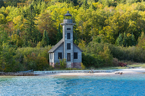 Grand Island E Channel Lighthouse stock photo