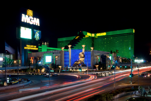 Las Vegas, USA  - September 4, 2007: The MGM Grand Hotel & Casino at night on September 4, 2007 in Las Vegas, Nevada, USA.