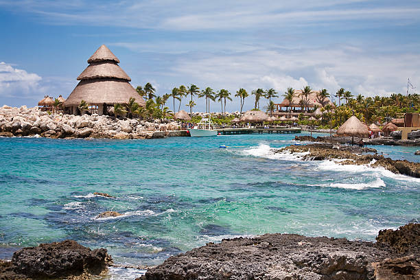 Grand resort in Mayan Riviera stock photo