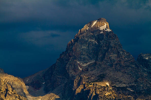 Grand Teton and Storm Clouds stock photo