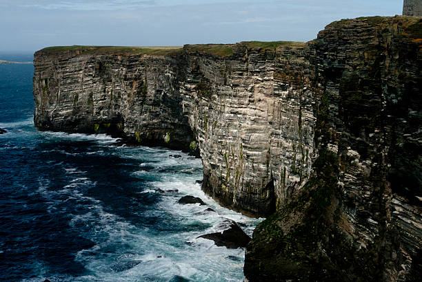 Granite cliffs in Orkney stock photo
