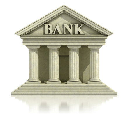 bank 3d icon isolated on the white