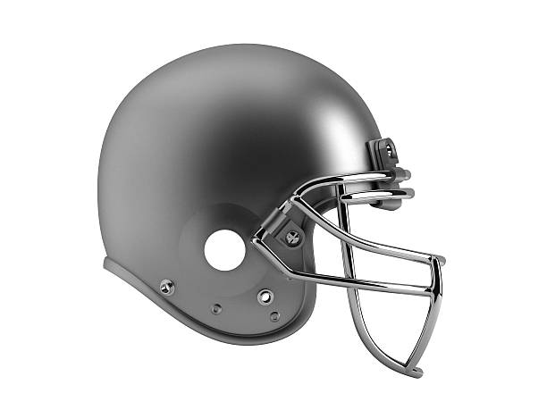 Graphic of unadorned silver football helmet stock photo
