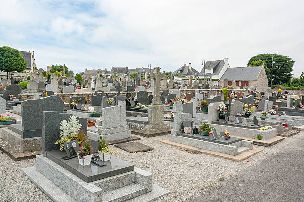 graveyard in Carnac stock photo