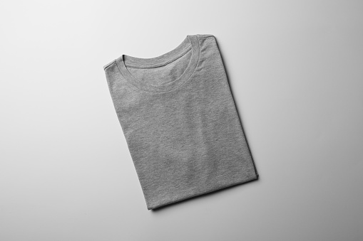 Download Gray Folded Tshirt Mockup Stock Photo - Download Image Now ...