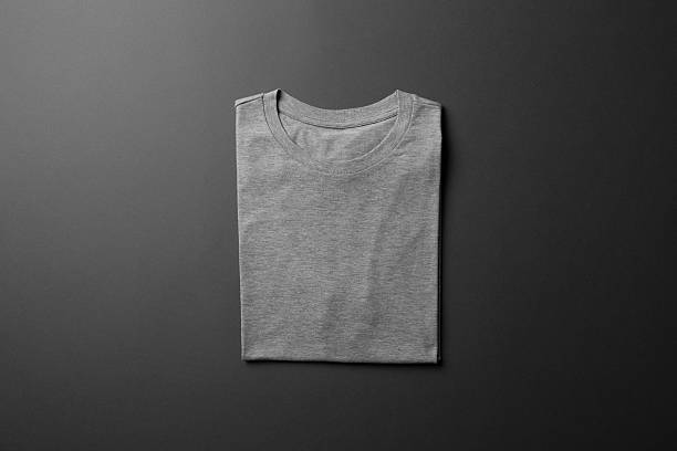 White And Gray Folded T Shirt Mock Up Stock Photos, Pictures & Royalty ...