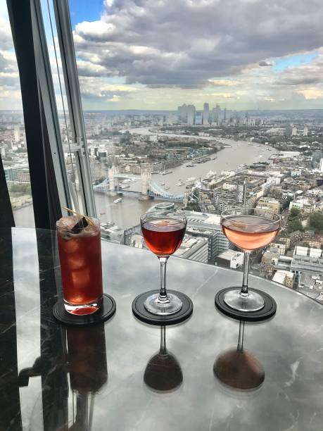 Great cocktails with a great view. stock photo