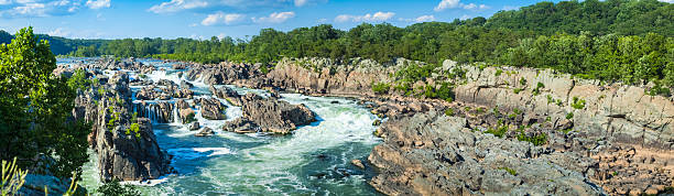 Great Falls of the Potomac Panorama stock photo