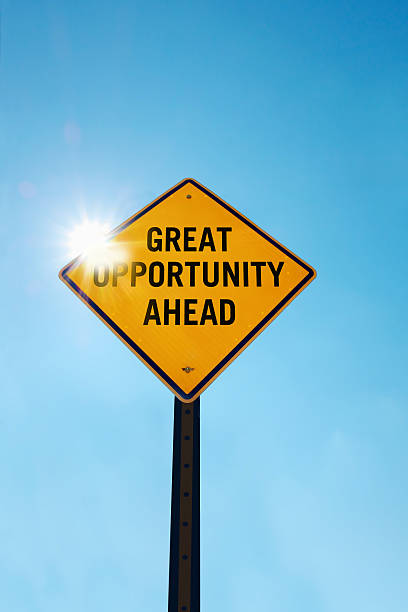 "great opportunity " traffic sign in front of blue sky