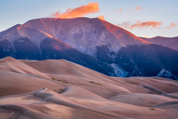 Great Sand Dunes National Park at dawn stock photo