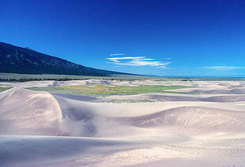 Great Sand Dunes NM - Sand Dunes at Valley's Edge - 1977. Scanned from Kodachrome slide.