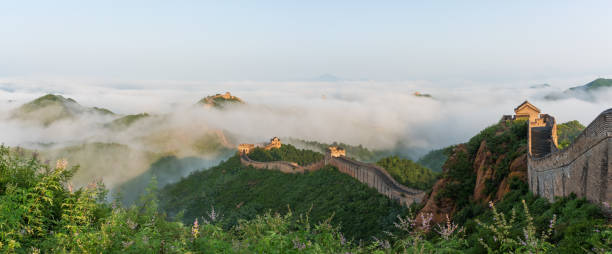 Great Wall of China The Jinshanling Great Wall in China is a spectacular sunrise. jinshangling stock pictures, royalty-free photos & images