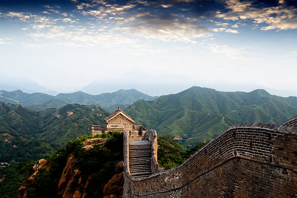 Great Wall Great Wall of China at Sunny Day badaling great wall stock pictures, royalty-free photos & images