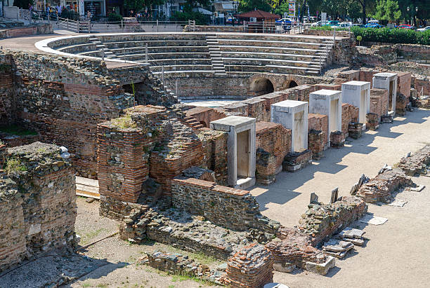 Greece, Thessaloniki, the ruins of the Roman Forum stock photo