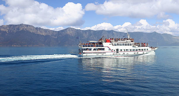 Greek island ferry stock photo