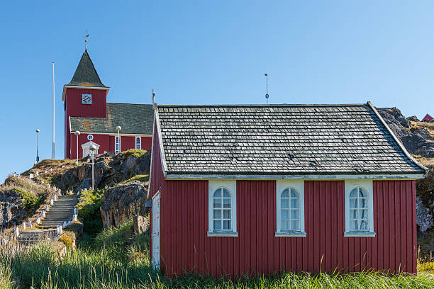 Greeland church stock photo