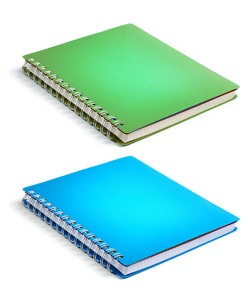 Green and blue color Cover Note Book stock photo