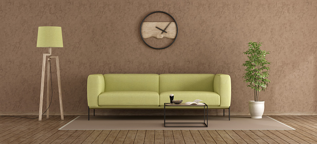 Green And Brown Modern Lounge Stock Photo - Download Image Now - iStock
