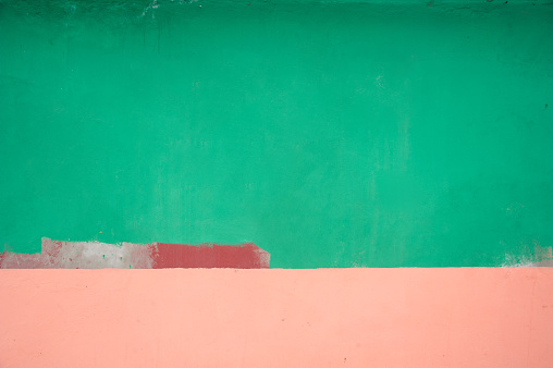 green and pink wall