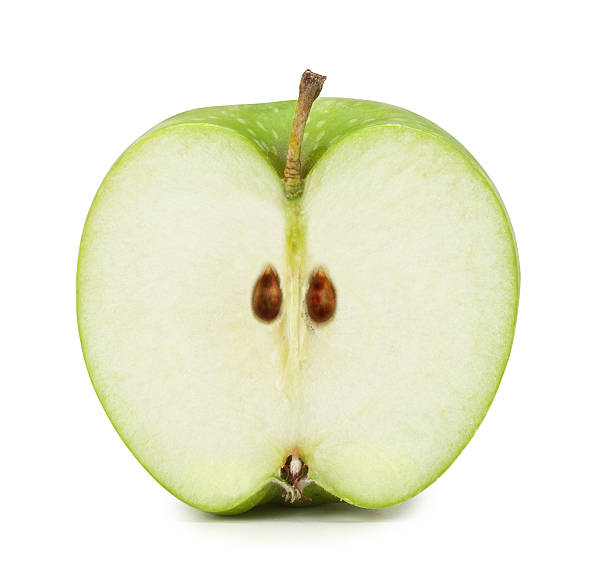 Green Apple cross section. Clipping Path included stock photo