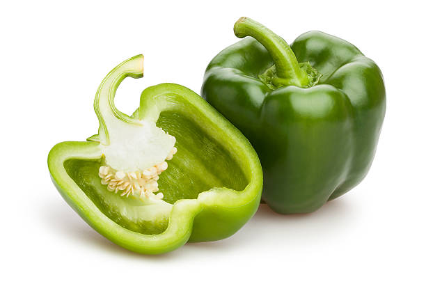green bell pepper green bell pepper isolated bell pepper stock pictures, royalty-free photos & images