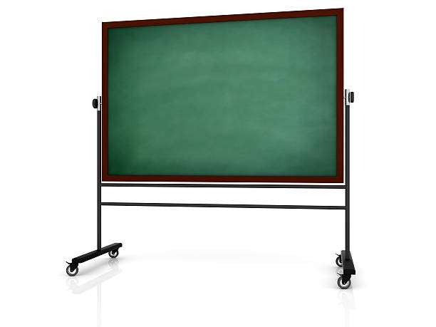 Green chalkboard on white background stock photo