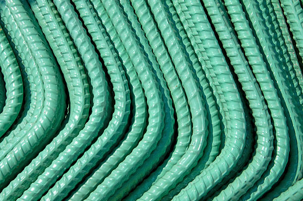 Green Coated Reinforcing Rods stock photo