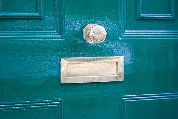 Green door stock photo