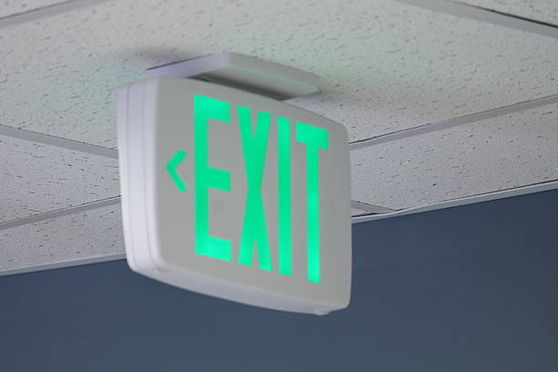 Green Exit Sign stock photo
