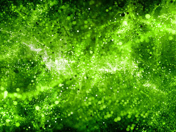 grön glödande pulserande bubblor big data - green hydrogen bildbanksfoton och bilder