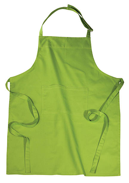 Green kitchen apron isolated on white background Apron apron stock pictures, royalty-free photos & images