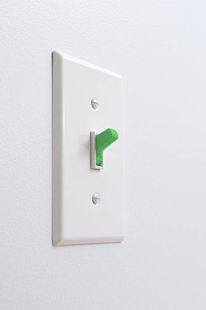 Green light switch stock photo